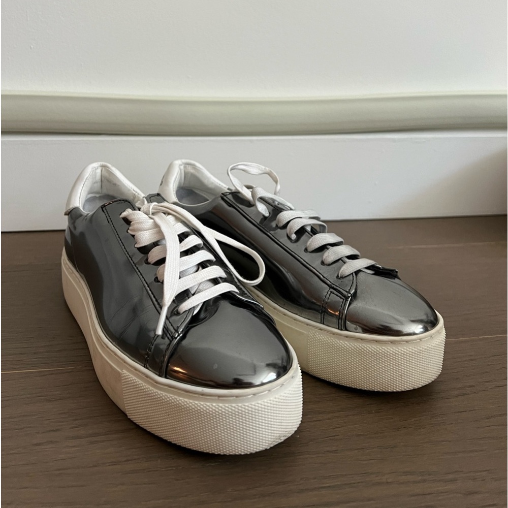 Dsquared2 Silver Metallic Sneakers Worn Once